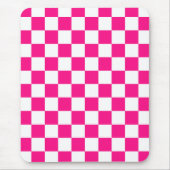 Gekreuzte Quadrate mit weißem, rosa Retro Mousepad (Vorne)