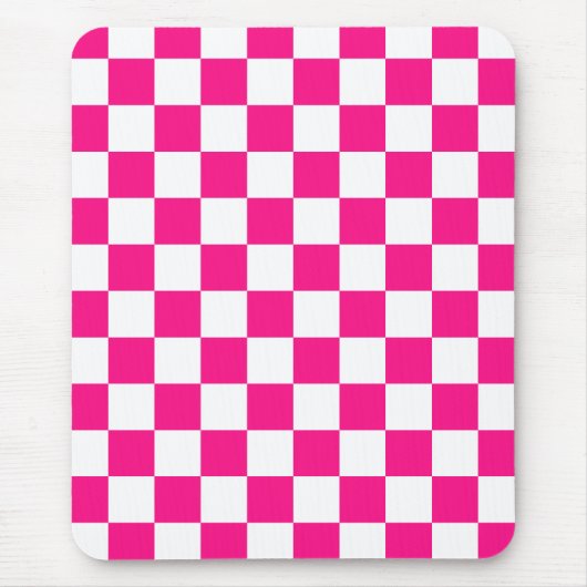 Gekreuzte Quadrate mit weißem, rosa Retro Mousepad (Vorne)