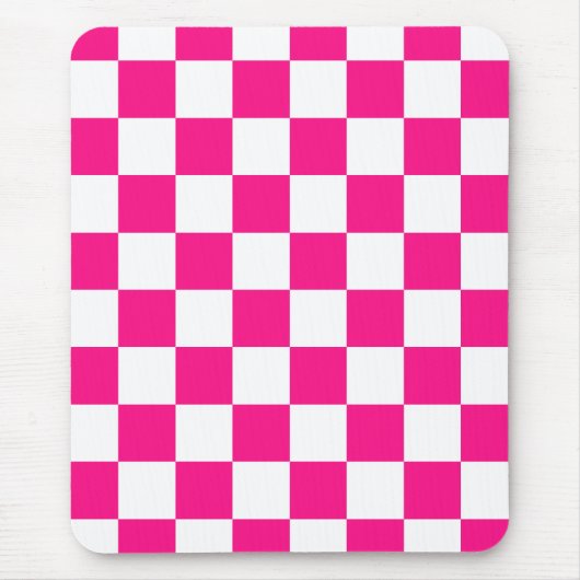 Gekreuzte Quadrate mit weißem, rosa Retro Mousepad (Vorne)