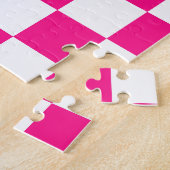 Gekreuzte Quadrate mit weißem, rosa Retro Puzzle (Seite)