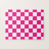 Gekreuzte Quadrate mit weißem, rosa Retro Puzzle (Horizontal)