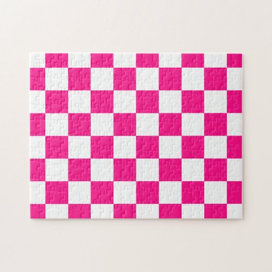 Gekreuzte Quadrate mit weißem, rosa Retro Puzzle (Horizontal)
