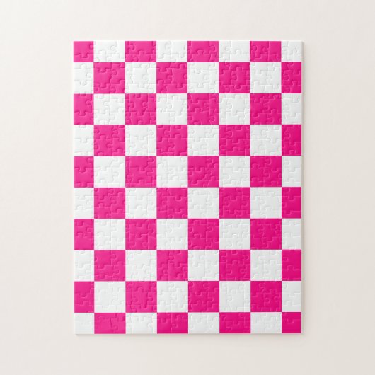 Gekreuzte Quadrate mit weißem, rosa Retro Puzzle (Vertikal)