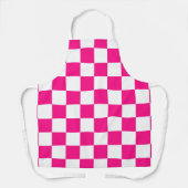 Gekreuzte Quadrate mit weißem, rosa Retro Schürze (Vorderseite)