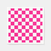 Gekreuzte Quadrate mit weißem, rosa Retro Serviette (Vorderseite)