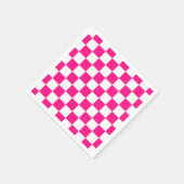 Gekreuzte Quadrate mit weißem, rosa Retro Serviette (Ecke)