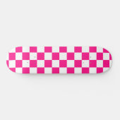 Gekreuzte Quadrate mit weißem, rosa Retro Skateboard (Horizontal)