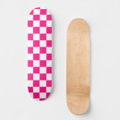 Gekreuzte Quadrate mit weißem, rosa Retro Skateboard (Vorderseite)