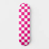 Gekreuzte Quadrate mit weißem, rosa Retro Skateboard (Vorderseite)