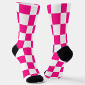 Gekreuzte Quadrate mit weißem, rosa Retro Socken (Gewinkelt)