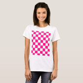 Gekreuzte Quadrate mit weißem, rosa Retro T-Shirt (Vorne ganz)