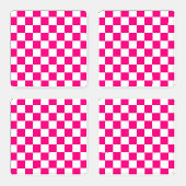Gekreuzte Quadrate mit weißem, rosa Retro Untersetzer Set (Set)