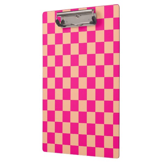 Gekreuzte Quadrate pfirsichfarbenes geometrisches  Klemmbrett (Links)