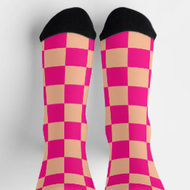 Gekreuzte Quadrate pfirsichfarbenes geometrisches  Socken