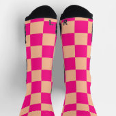 Gekreuzte Quadrate pfirsichfarbenes geometrisches Socken (Oben)