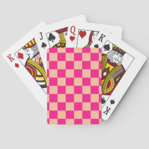 Gekreuzte Quadrate pfirsichfarbenes geometrisches Spielkarten