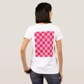 Gekreuzte Quadrate pfirsichfarbenes geometrisches T-Shirt (Schwarz voll)