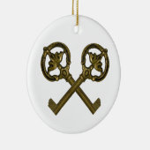 gekreuzte Schlüssel Keramikornament (Rechts)