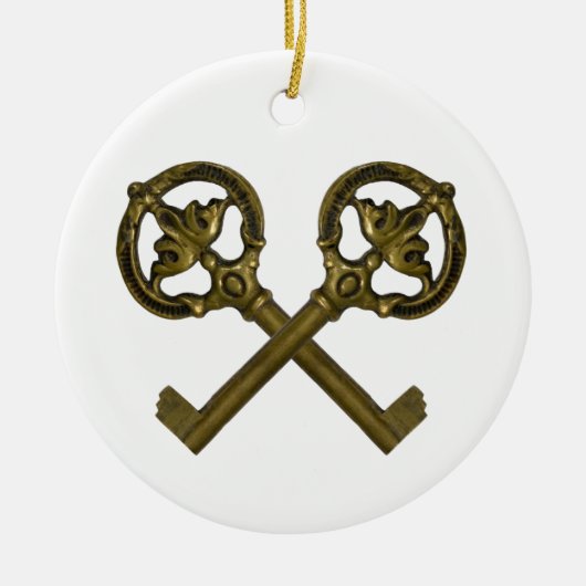 gekreuzte Schlüssel Keramikornament (Vorne)