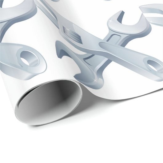 Gekreuzte Schlüsselwerkzeuge Geschenkpapier (Rolleneckpunkt)