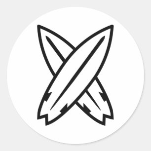 Gekreuzte Surfbretter Runder Aufkleber