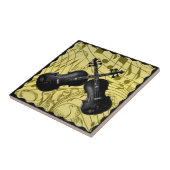 GEKREUZTE VIOLINEN AUF MUSIK NOTES-TILE FLIESE (Seite)