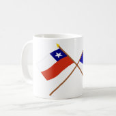 Gekreuzter Chile und Texas-Flaggen Kaffeetasse (Vorderseite Links)