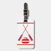 Gekreuztes Besen-Winden Retro Gepäckanhänger (Vorderseite vertikal)