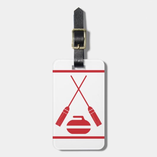 Gekreuztes Besen-Winden Retro Gepäckanhänger (Vorderseite vertikal)