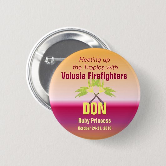 Gekreuztes Palmen-Kreuzfahrt-Namen-Abzeichen Button (Vorne & Hinten)