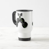 GEKREUZTES SCHWARZES VIOLINS-MUG REISEBECHER (Vorderseite Links)