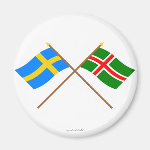 Gekreuztes Schweden und Småland landskap Flaggen Magnet
