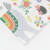 Gekritzel-Alpaka-Muster Fleecedecke (Ecke)