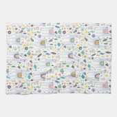 Gekritzel-Alpaka-Muster Geschirrtuch (Horizontal)