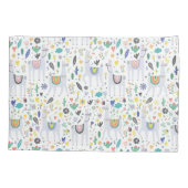 Gekritzel-Alpaka-Muster Kissenbezug (Rückseite-Links)