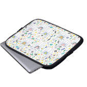 Gekritzel-Alpaka-Muster Laptopschutzhülle (Vorne Knopf)