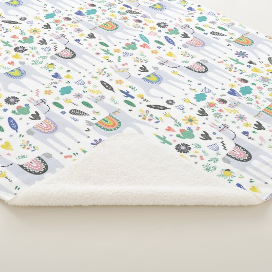 Gekritzel-Alpaka-Muster Sherpadecke (3/4)