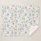 Gekritzel-Alpaka-Muster Sherpadecke (Vorderseite (Horizontal))