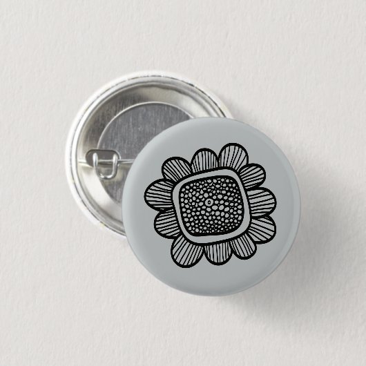 Gekritzel-Blume Button (Vorne & Hinten)