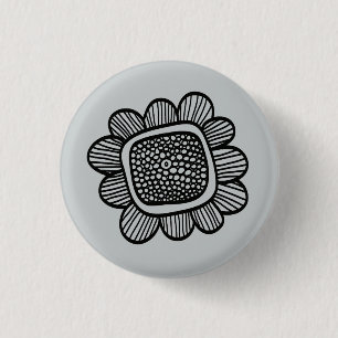 Gekritzel-Blume Button