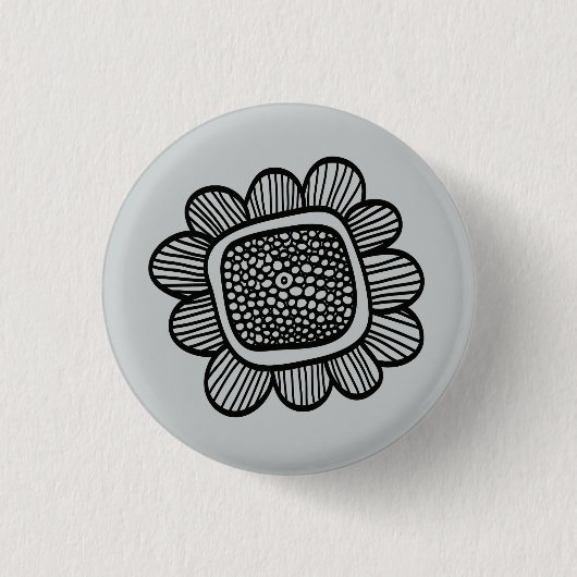 Gekritzel-Blume Button (Vorderseite)