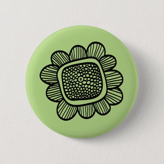 Gekritzel-Blume Button (Vorderseite)