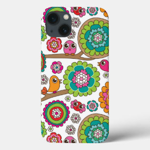 Gekritzel-Blumen-Hintergrundmuster Case-Mate iPhone Hülle