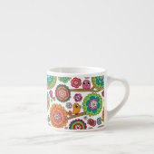 Gekritzel-Blumen-Hintergrundmuster Espressotasse (Rechts)