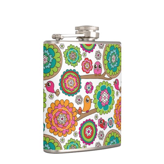 Gekritzel-Blumen-Hintergrundmuster Flachmann (Rechts)