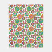 Gekritzel-Blumen-Hintergrundmuster Fleecedecke (Vorderseite)