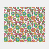 Gekritzel-Blumen-Hintergrundmuster Fleecedecke (Vorderseite (Horizontal))