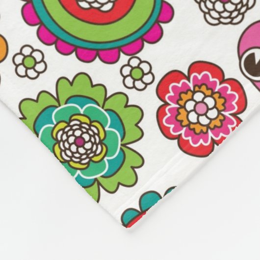 Gekritzel-Blumen-Hintergrundmuster Fleecedecke (Ecke)