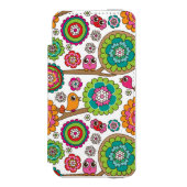 Gekritzel-Blumen-Hintergrundmuster Incipio iPhone Geldbeutel-Hülle (Folio Vorderseite)