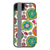 Gekritzel-Blumen-Hintergrundmuster Incipio iPhone Geldbeutel-Hülle (Folio Rückseite)